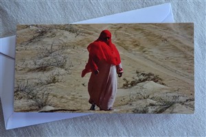 Faltkarte Dame im Oman